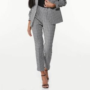 Style & Co. Petite 100% silk gingham print pants
